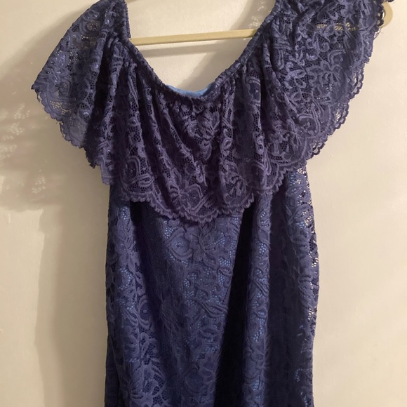 NWOT PinkBlush Blue Lace Maternity Dress - Picture 7 of 7